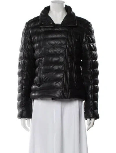 Pre-owned Bod & Christensen Leather Faux Fur Jacket In Black
