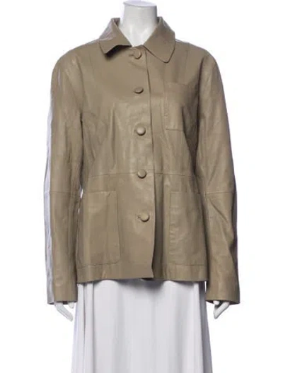 Pre-owned Bod & Christensen Leather Jacket In Neutrals