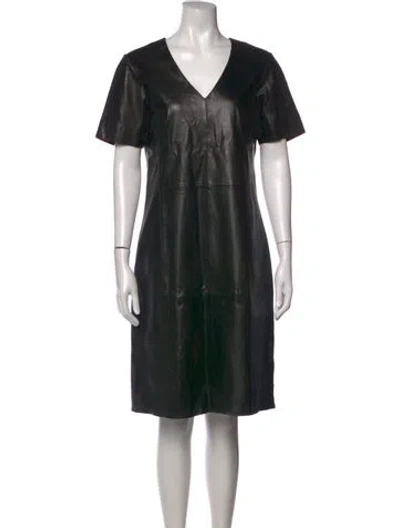 Pre-owned Bod & Christensen Leather Knee-length Dress In Black