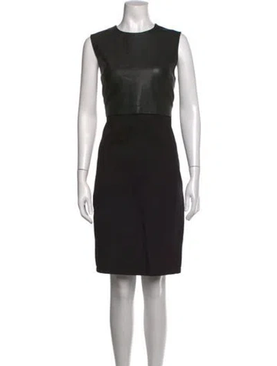 Pre-owned Bod & Christensen Leather Knee-length Dress In Black