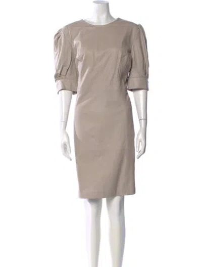 Pre-owned Bod & Christensen Leather Knee-length Dress In Neutral