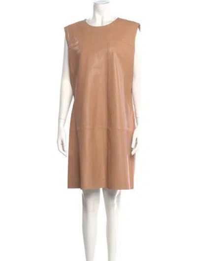 Pre-owned Bod & Christensen Leather Knee-length Dress In Neutral