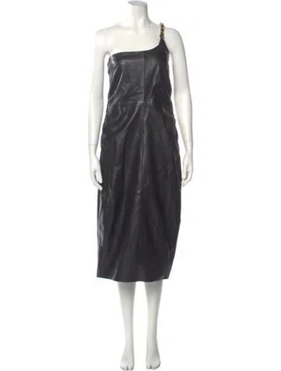 Pre-owned Bod & Christensen Leather Knee-length Dress W/ Tags In Black