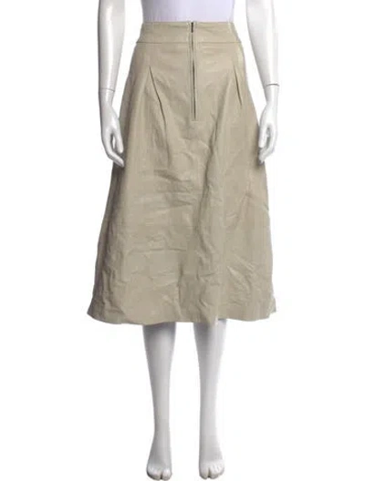 Pre-owned Bod & Christensen Leather Midi Length Skirt In Neutrals