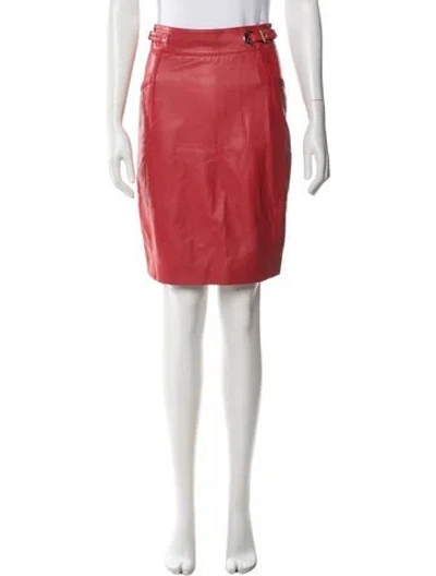 Pre-owned Bod & Christensen Leather Mini Skirt W/ Tags In Red