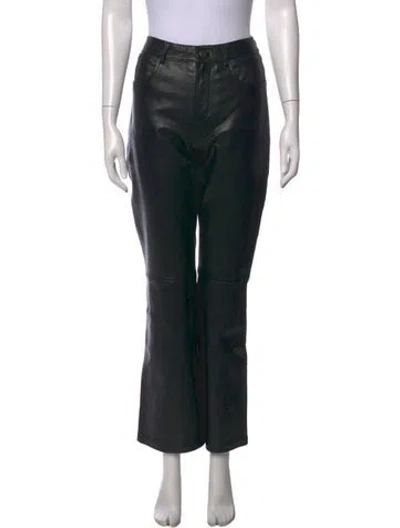 Pre-owned Bod & Christensen Leather Straight Leg Pants In Black