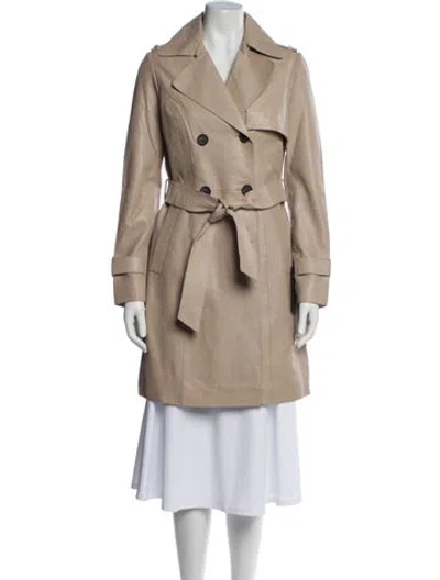 Pre-owned Bod & Christensen Leather Trench Coat W/ Tags In Neutral