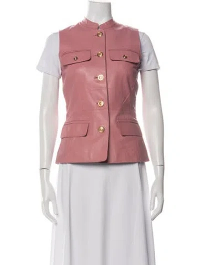 Pre-owned Bod & Christensen Leather Vest In Pink