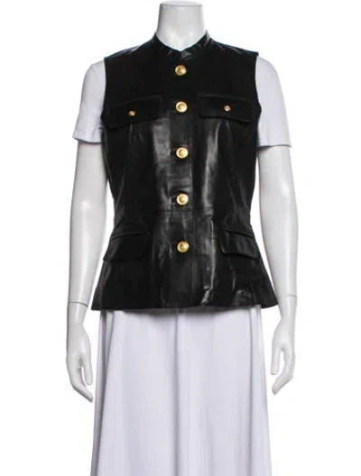 Pre-owned Bod & Christensen Leather Vest W/ Tags In Black
