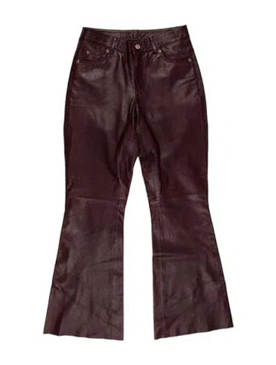 Pre-owned Bod & Christensen Leather Wide Leg Pants In Purple