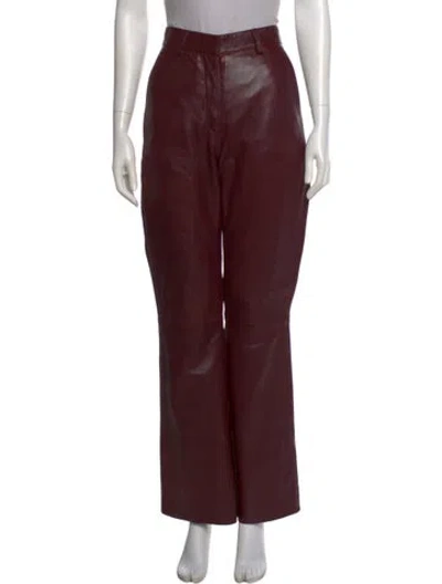 Pre-owned Bod & Christensen Leather Wide Leg Pants W/ Tags In Burgundy