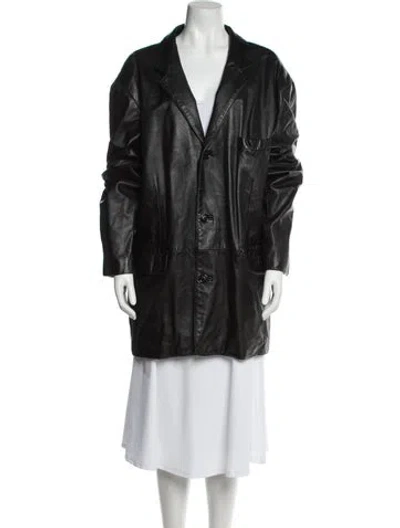 Pre-owned Bod & Christensen Vintage Leather Jacket In Black