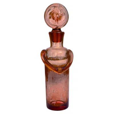 Pre-owned Boda Erik Höglund For , Amber Figural Art Glass Decanter, Sweden, 1950s In Brown