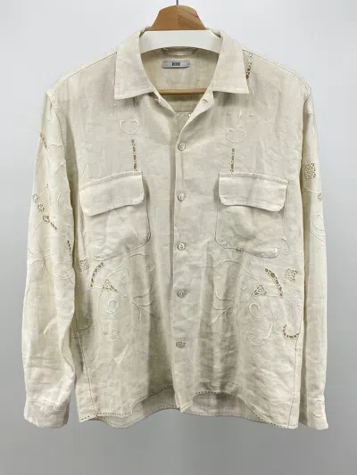 Pre-owned Bode 1/1 Linen Embroidered S/m In Cream