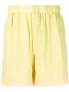Bode Above-knee Silk Shorts In Grün