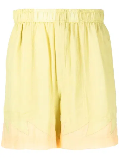 Bode Above-knee Silk Shorts In Grün