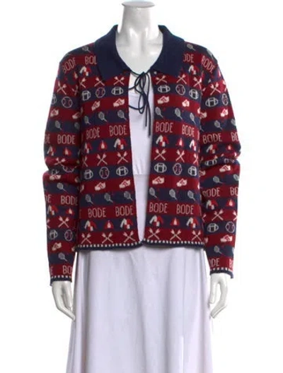 Pre-owned Bode Alpaca Graphic Print Sweater In Red