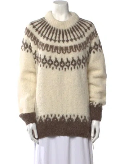 Pre-owned Bode Alpaca Printed Sweater In Neutral