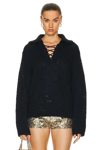 Bode Alpine Pullover Sweater In Navy