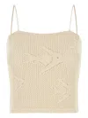 Bode Sand Crochet Angel Fish Top In Neutrals