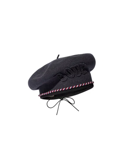 Bode Applique Beret In Black