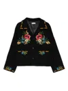 Bode Beaded Aquitaine Embellished Wool Jacket In Black