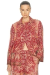 Bode Arrowleaf Blouse In Red