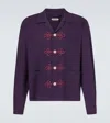 Bode Astor Embroidered Wool Shirt In Purple