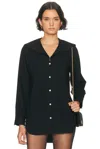 Bode Astor Wool-crepe Blouse In Black
