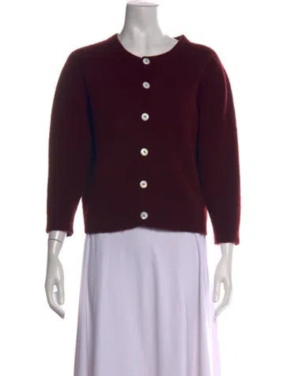 Pre-owned Bode Baby Alpaca Crew Neck Sweater In Burgundy