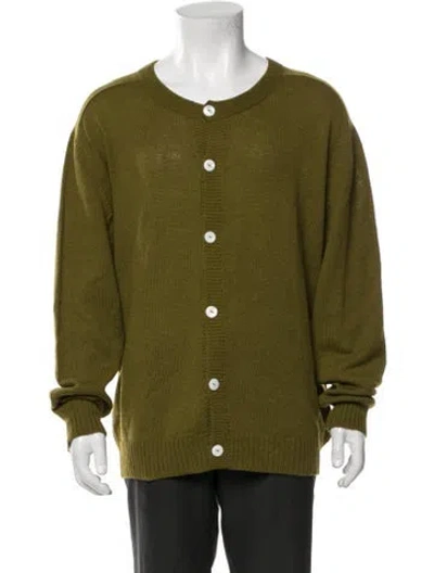 Pre-owned Bode Baby Alpaca Scoop Neck Cardigan In Green