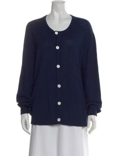 Pre-owned Bode Baby Alpaca Scoop Neck Sweater In Blue