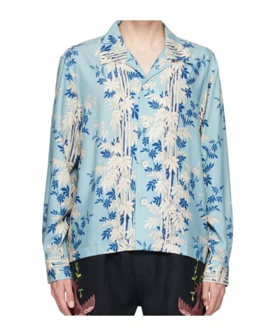 Bode Bamboo Forest Shirt In Blue