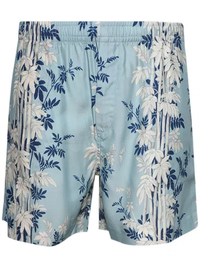 Bode Bamboo Forest Shorts In Blau