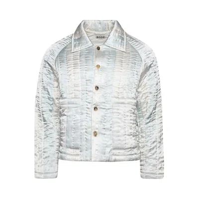 Pre-owned Bode Banker Stripe Jacket 'white/blue' In Black