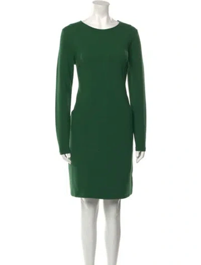 Pre-owned Bode Bateau Neckline Mini Dress In Green