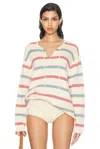 Bode Bay Stripe Sweater In Cream & Multi