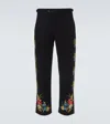 Bode Beaded Aquitaine Wool Straight Pants In Black