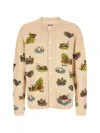 Bode Beaded Camp Embroidered Cardigan In Multi