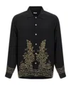 Bode Beaded Epoque Silk Button-up Shirt In Black
