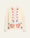 Bode Beaded Garden Party Shirt In Ecru Multi