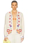Bode Beaded Garden Party Shirt In Ecru Multi