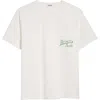 Bode Embroidered Logo Cotton T-shirt With Chest Patch Pocket In Metallic