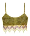 Bode Beaded Hem Top In Green
