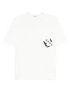 Bode Beaded Leaf Embellished Printed Cotton-jersey T-shirt In White