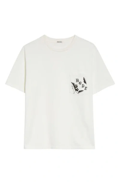 BODE BODE BEADED LEAF POCKET T-SHIRT