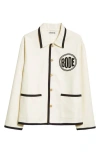 Bode Off-white Beaded Player Jacket In Black Cream