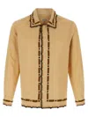 Bode Beige Beaded Ryegrass Shirt In Brown