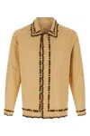 Bode Beige Beaded Ryegrass Shirt In Sand