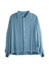 Bode Collared Long-sleeved Shirt In Blue
